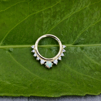 Boucles d'oreilles en or massif 14 carats, piercings en or massif, anneaux segmentés à charnière, piercings corporels, bijoux en gros, anneaux de nez