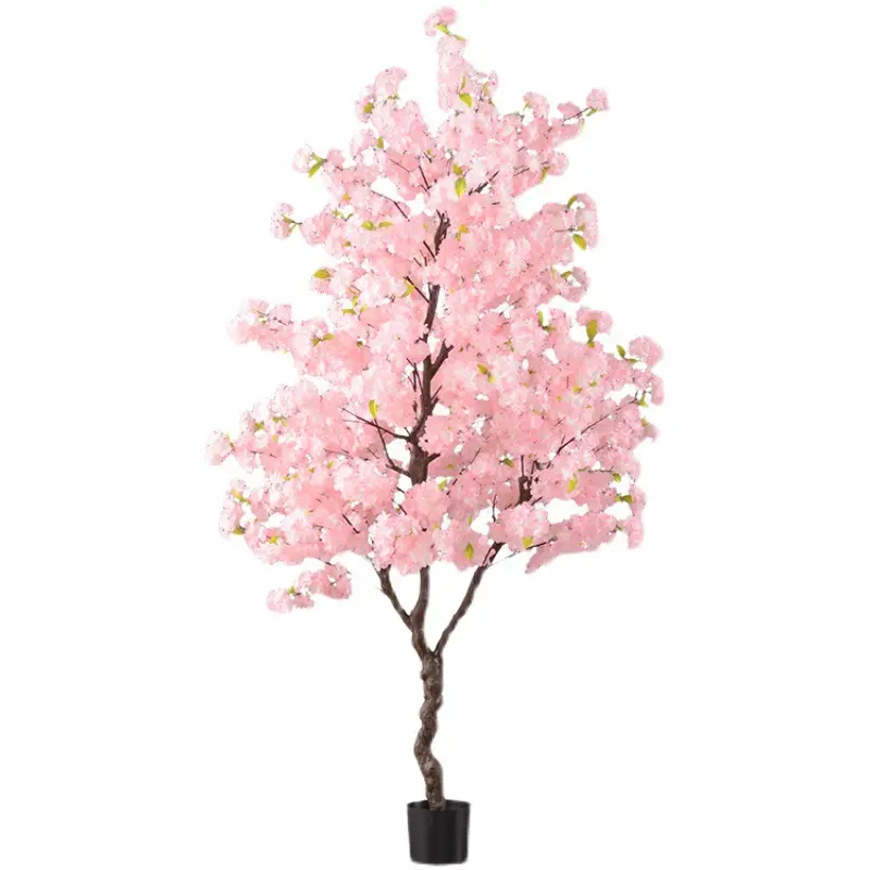 Simüle kiraz çiçeği ağacı iç dekorasyon Bonsai isteyen ağaç simüle bitki süsler oturma odası peyzaj zemin