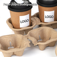 Support de tasses en pâte à papier personnalisé pour 2/4 tasses de café, plateau porte-gobelets pour boissons chaudes, vente en gros