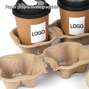 Portavasos <span class=keywords><strong>de</strong></span> Pulpa <span class=keywords><strong>de</strong></span> Papel Personalizados al por Mayor, para 2/4 Vasos <span class=keywords><strong>de</strong></span> Café, Portavasos para Bebidas Calientes - Product Image 6