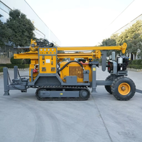 Foreuse mobile sur roues pour puits d'eau QY260, profondeur 260m, machine diesel DTH, facilement transportable entre les sites de forage