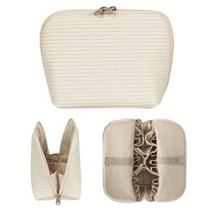 2026 New Quilted PU Material Modern Portable Cosmetic Bag Multi-functional Travel Storage Bag Waterproof Makeup - Product Image 3