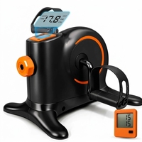 Mini vélo d'exercice sous le bureau avec écran LCD, résistance réglable, portable, pour les bras et les jambes