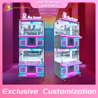 SQX Machine de jeu d'arcade professionnelle à 4 joueurs, multi-modes, avec fonction de préhension de jouets, lumières clignotantes, pour distributeur automatique, modèle Iron Prize, version anglaise