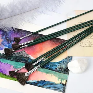 Pennello a ventaglio in pelo <span class=keywords><strong>di</strong></span> <span class=keywords><strong>martora</strong></span> <span class=keywords><strong>per</strong></span> <span class=keywords><strong>acquerello</strong></span>, gouache, acrilico, pennello in pelo <span class=keywords><strong>di</strong></span> maiale, pennello <span class=keywords><strong>per</strong></span> olio, <span class=keywords><strong>per</strong></span> adulti, principianti, <span class=keywords><strong>per</strong></span> pittura a mano - Product Image 6