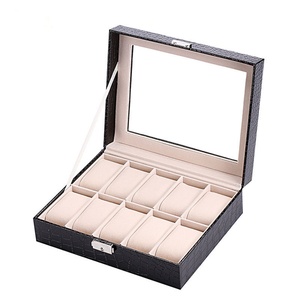 Luxury Custom logo Popular Leather Watch Mens Packaging case PU Leather <b>Storage</b> Gift 10 Slots Watch <b>Box</b> - Product Image 5