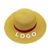 Shinehats OEM verano personalizado mujer Playa Sol sombreros de paja con logotipo personalizado Cospaly Monkey D Luffy sombrero de paja