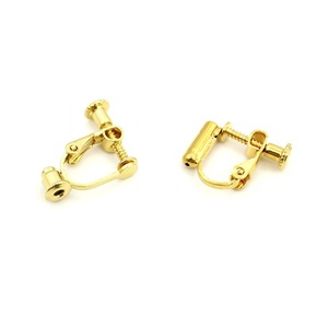 Clip-on Earrings U-shaped <b>Screw</b> Adjustable Gold Zinc Alloy DIY Fashion Jewelry for Non-Pierced Ears - Product Image 1