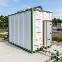 Équipement de traitement des eaux usées industrielles intégré en conteneur MBR, station de traitement à membrane à pression externe