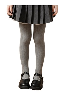 Leggings per bambini a <span class=keywords><strong>righe</strong></span> verticali di colore grigio collant in cotone autunno e inverno collant a vita alta da ragazza - Product Image 1