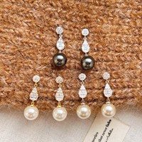 Boucles d'oreilles pendantes en imitation perle goutte d'eau haut de gamme pour femmes, accessoires de mode