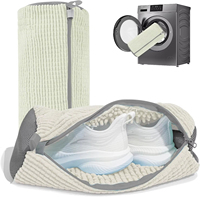 Sac de nettoyage de chaussures réutilisable et durable avec logo personnalisé, housse de protection anti-déformation en polyester pour machine à laver