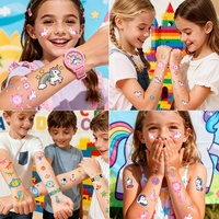 Tatouages temporaires lumineux pour montre-bracelet, autocollants imperméables qui brillent dans le noir, motifs cheval, élan, animaux, pour fête d'anniversaire