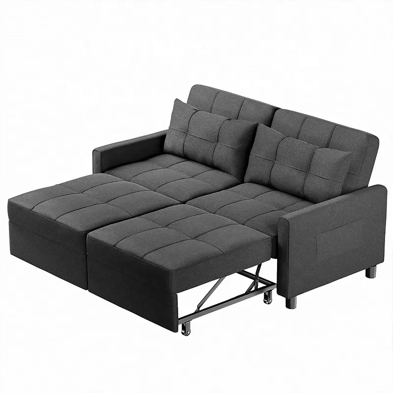 Grosir tempat tidur sofa lipat ganda modern, tempat tidur sofa tarik keluar, Sofa konversi dengan penyimpanan