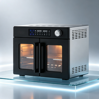 Four à air numérique à portes françaises grande capacité, four à convection de comptoir multifonction pour friture à l'air, cuisson et rôtissage