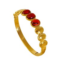 Nouveau bracelet en acier inoxydable géométrique effet goutte d'huile, design simple et luxueux, plaqué or 18 carats