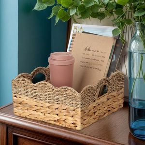 Paniers festonnés Lot de 2 paniers en osier pour panier de décoration Organisateur de salon - Product Image 6