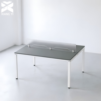 Poste de travail modulaire en panneaux de bois pour 2 personnes, 120x120x75cm, mobilier commercial moderne