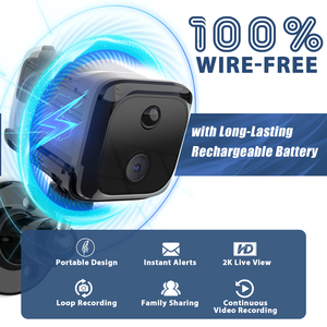 Hot Selling H.265 4G WiFi 3MP Two-Way Audio IP67 Waterproof Smart Home Mini <b>Camera</b> Long-Lasting Rechargeable Battery Night - Product Image 4