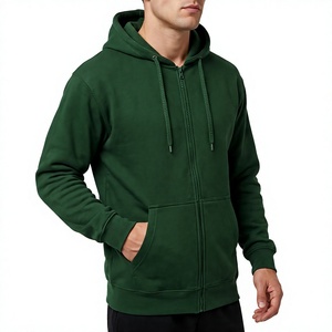 Sweat à capuche zippé pour homme 100% coton, motif uni, écologique, séchage rapide, respirant, décontracté, streetwear d'hiver - Product Image 2