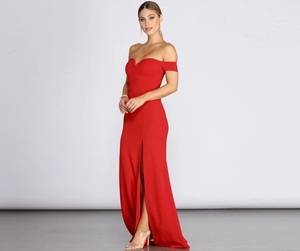 Nouveautés Robes de soirée élégantes à épaules <span class=keywords><strong>d</strong></span>énudées avec fente haute Robes de soirée longues Robes de soirée pour femmes - Product Image 5