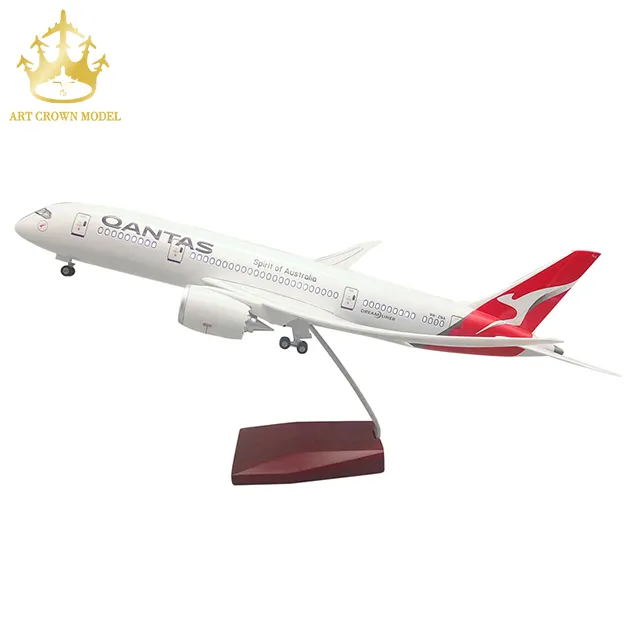 Модель самолета Air Asia, модель самолета из литого под давлением, модель самолета Боинг 787 Qantas 1/130, модель светодиодного самолета