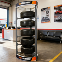 Présentoir à pneus en métal robuste personnalisé-Support à plusieurs niveaux pour magasins de pièces automobiles, concessionnaires et organisation de garage