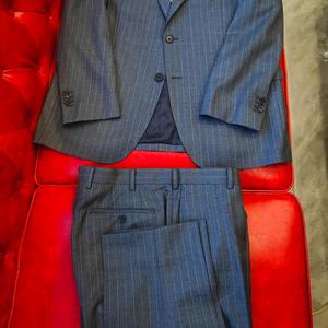 Dark Grey Wide Stripe <strong>Wool</strong> Polyester Blend Italian Business Suit Custom <strong>Double</strong> Breasted Bespoke B2B Bulk Personal Made Measure - Product Image 2