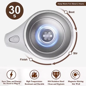 แก้วแม่เหล็กกวนอัตโนมัติ รุ่นชาร์จไฟได้ สำหรับกาแฟ นมปั่น เครื่องปั่นอัจฉริยะ ขวดเก็บความร้อน - Product Image 5