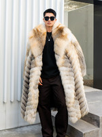 Nouvelle arrivée, veste d'hiver épaisse et chaude pour homme, veste en fourrure de renard, veste en fourrure de luxe