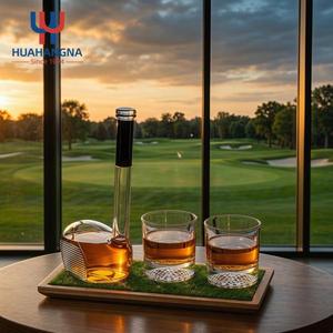Unique Hand-Blown Golf Club Whiskey Decanter Set with Glasses Lead-Free High Borosilicate Glass <b>Wine</b> Carafe for Lovers Gift - Product Image 4