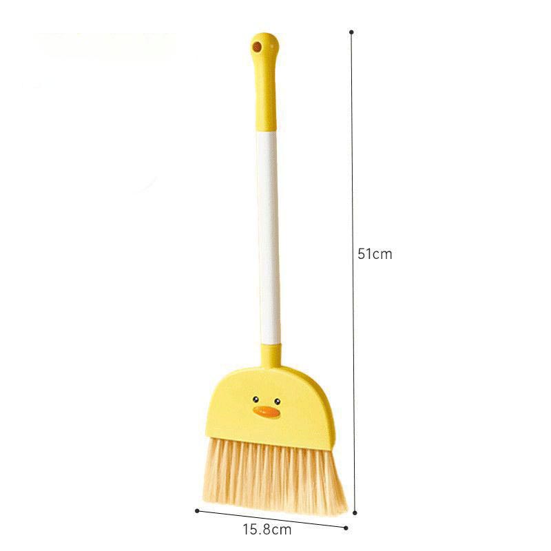 Yellow broom dustpan