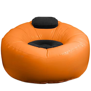 Sillón Inflable Tipo Lounge con Reposacabezas, Cojines Acolchados, Sofá Redondo de Vinilo Resistente para Interiores y Exteriores, Muebles de Relajación - Product Image 4