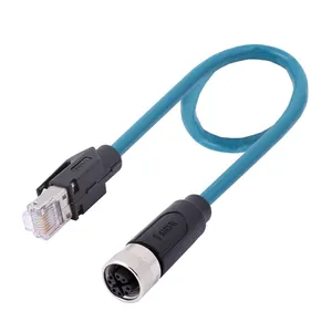 Customizable M12 Female To Female Cable With 8 Pins X-Coding Reliable Connectivity Solution For Industrial Environments