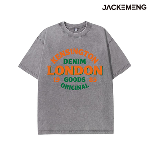 Washed Oversized Cotton <strong>Tshirt</strong> With Kensington <strong>London</strong> Print Retro Streetwear Daily Casual Wear Tee USA Warehouse Wholesale - Product Image 2