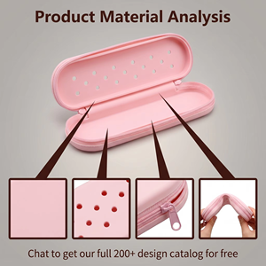 Étui à crayons en silicone avec logo personnalisé, trou pour stylo, papeterie scolaire, enfants, créatif, mignon, DIY, sac à crayons multifonction, pochette de rangement - Product Image 3