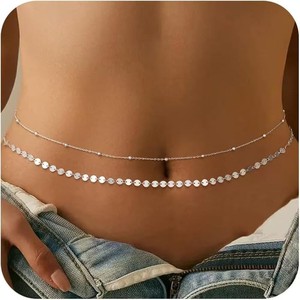 Europeus e americanos Jóias New Metal Lantejoula Redonda Bead Sexy Cintura Cadeia Corpo Ajustável - Product Image 2