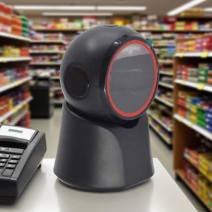 Máy tính để bàn Bar <span class=keywords><strong>QR</strong></span> đọc mã đa hướng nhanh chóng đọc xách tay có dây USB 1D 2D đen OEM Chứng Khoán dẫn CMOS Máy quét mã vạch - Product Image 1