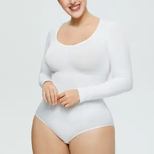 Intiflower bodysuit wanita BL3279, pakaian pembentuk tanpa kelim, rompi ramping kontrol perut, bodysuit mulus untuk wanita