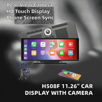 Kamera Mundur HD 11.26 Inci untuk Dashboard, Alat Bantu Parkir, Carplay, Android Auto, Mirror Link, Layar Sentuh IPS, Monitor Mobil Linux, Kartu SD