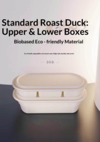 Conteneur jetable biodégradable robuste anti-fuite pour canard rôti 1200ml+700ml, boîte à lunch à deux niveaux, résistant à l'huile, en amidon de maïs + PP