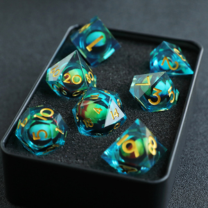 Juego de dados D & D DND para mazmorra y Dragón, dados de núcleo líquido de resina de borde afilado juego de rol Dados D y D D20 D12 D10 D8 D6 D4 - Product Image 3