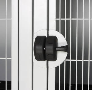 قفص الكلاب الأليفة القابل للطي من الفولاذ المقاوم للصدأ وحدات مع جدران صلبة قابلة للتنفس ونمط حيواني - Product Image 4