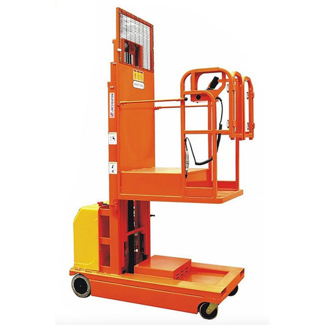New Full Electric Order Picker 300kg Lifting Height 4.5m Working Height 6.5m Stand Walkable Aerial Work Platform for Restaurant