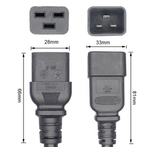 OEM 1.8m IEC 320 C20 to C19 Power Cord Female Male Connector Power Supply <strong>Cable</strong> - Product Image 4