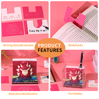 Bloc-notes 3D renard, calendrier de bureau créatif, notes adhésives en papier découpé, bloc-notes animal mignon, modèle décoratif à déchirer