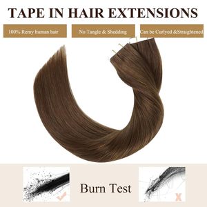 <span class=keywords><strong>Balayage</strong></span> marrón <span class=keywords><strong>oscuro</strong></span> y Marrón <span class=keywords><strong>castaño</strong></span> Remy extensiones de cabello con cinta recta doble dibujado extremos naturales estilo Jerry Curl - Product Image 6
