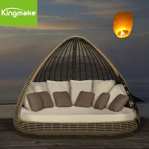 The Outdoor Living Set Muebles Jardín Cama solar Muebles tejidos de ratán Daybed de mimbre con cojín - Product Image 1