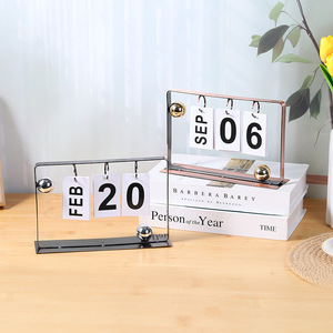 Mystic Arts Wrought Iron <b>Calendar</b> Ornament Desktop Perpetual <b>Calendar</b> Home Living Room Decoration - Product Image 2