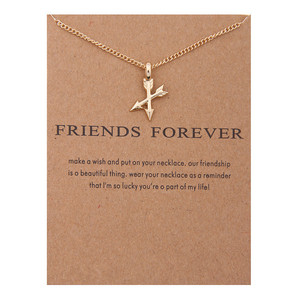 Collana con ciondolo freccia moda <span class=keywords><strong>per</strong></span> <span class=keywords><strong>donna</strong></span> collana con dichiarazione di colore argento dorato amici <span class=keywords><strong>per</strong></span> sempre gioielli regali con carta - Product Image 5